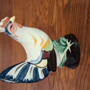 VINTAGE Colorful Ceramic Rooster Figurine
